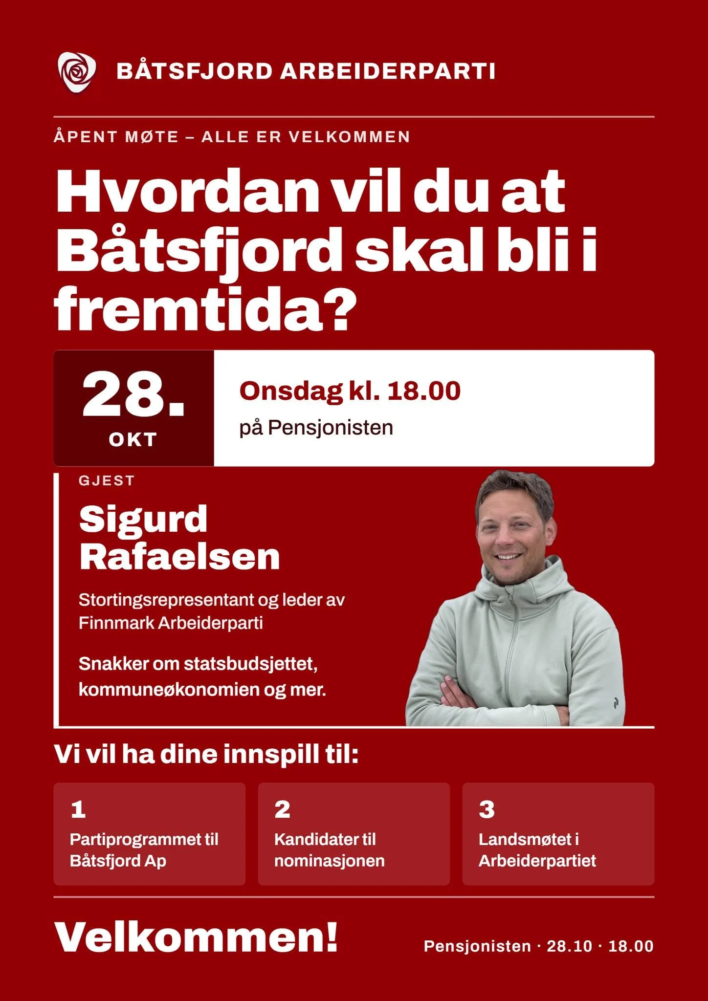 Åpent møte: Hvordan vil du at Båtsfjord skal bli i framtida?