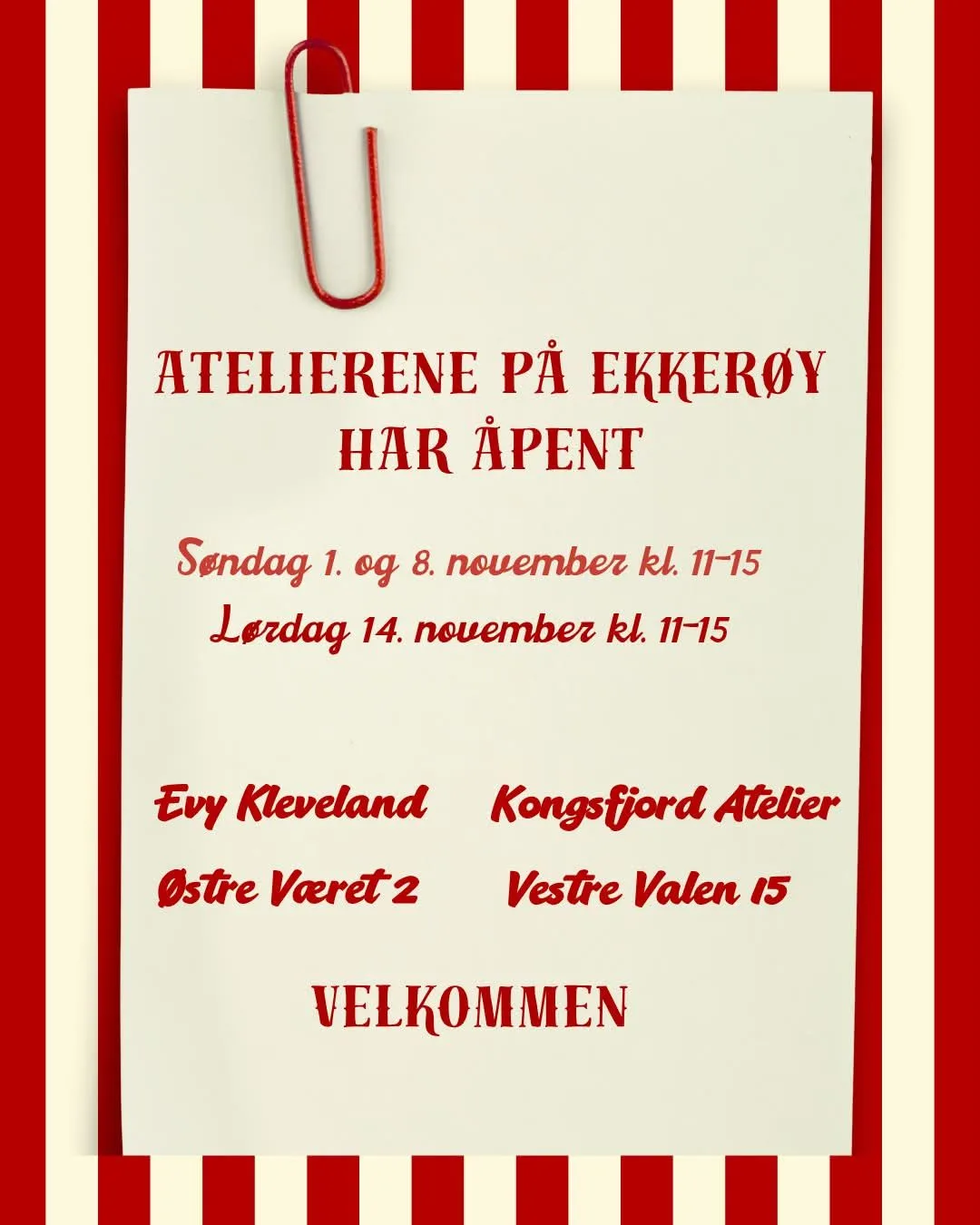 Kunstdagar på Ekkerøy, ateliera er opne