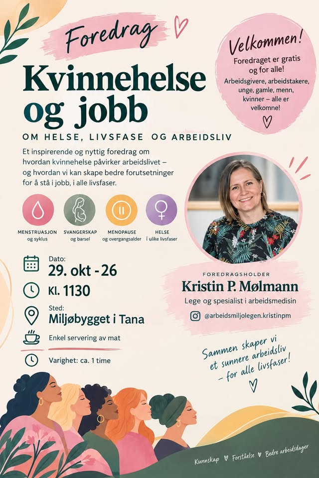 Gratis foredrag, kvinnehelse og jobb