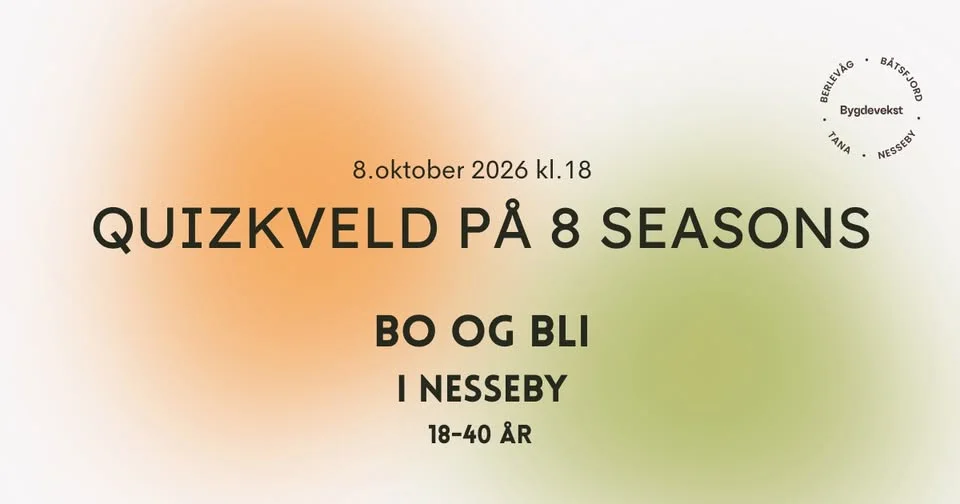 Quiz, mat og sosial kveld!